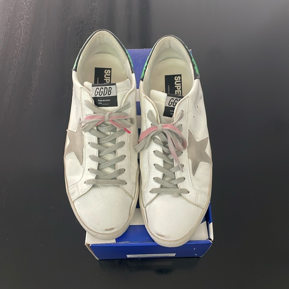 Golden Goose White and Gray Sneakers